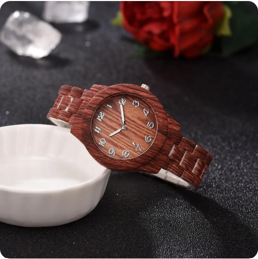 Nachhaltige Armbanduhr aus Holz