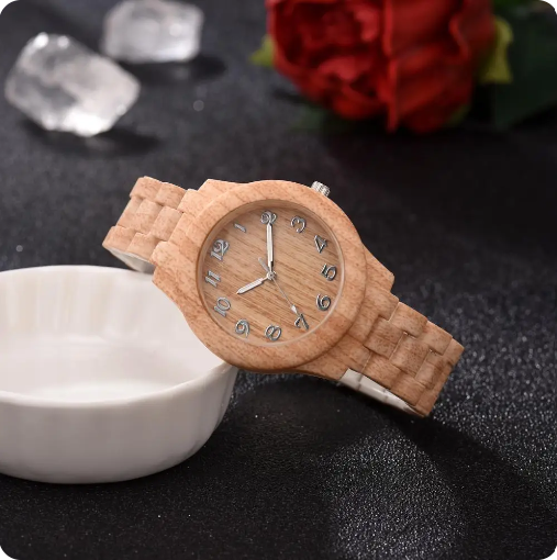 Nachhaltige Armbanduhr aus Holz